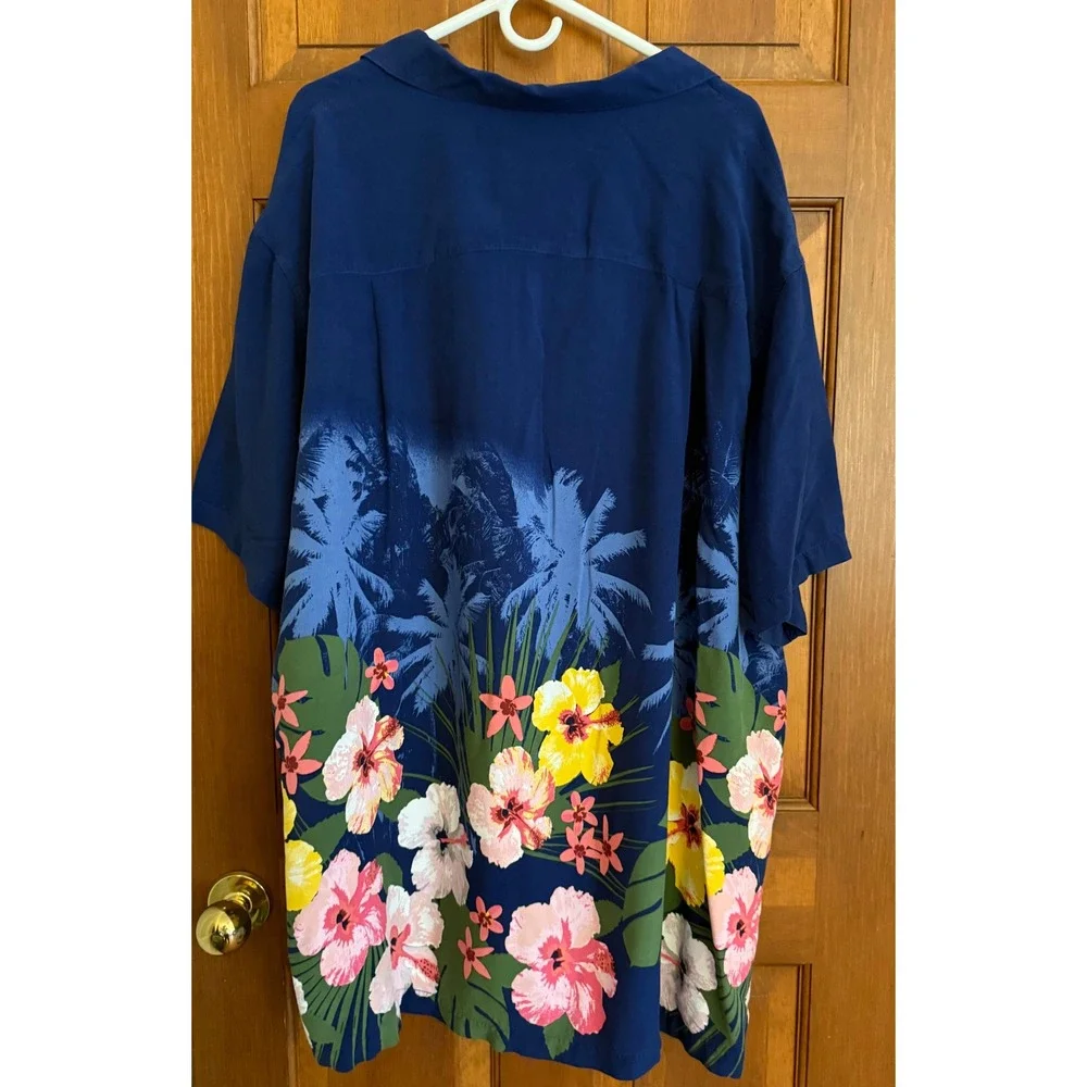 Oak Hill Resort Camp Shirt Men 3XL Blue Hawaiian Loop Collar SS Casual Button-Up - Picture 3 of 11